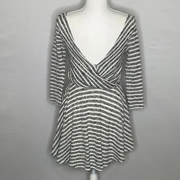 Free People Maverick Striped Knit Mini Dress in Gray and Cream - SIze XS - Picture 5 of 7